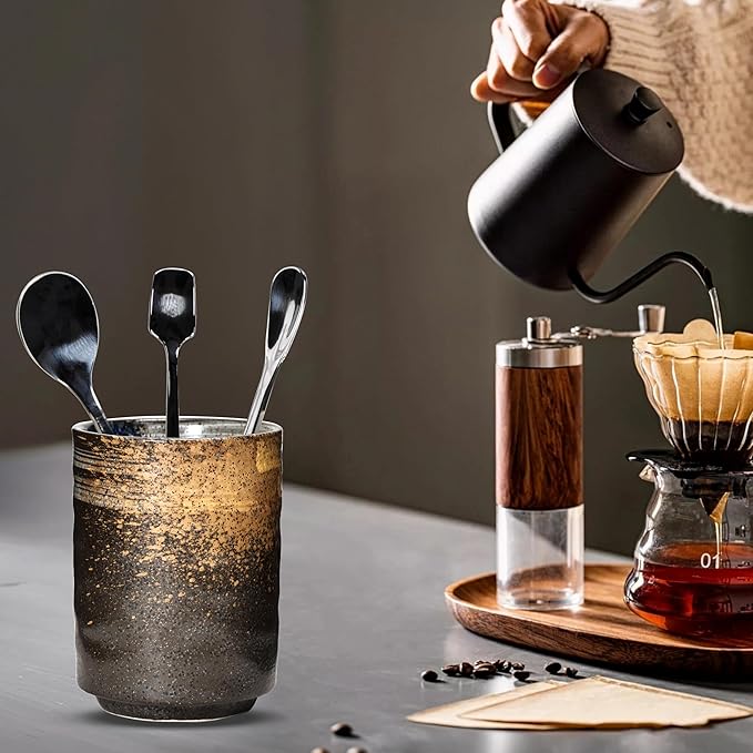 Ceramic Spoon Holder for Coffee Bar, Upright Tea Spoon Holder Cup, Coffee - Image 3