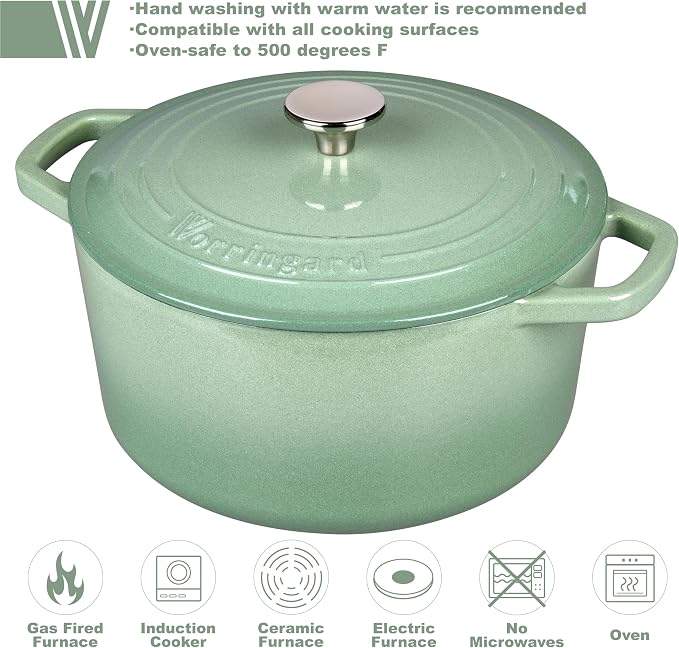 VORRINGARD Enameled Cast Iron Dutch Oven Pot - Image 3