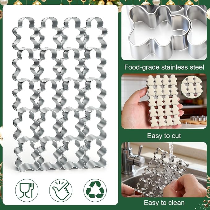 AIERSA Mini Gingerbread Cookie Cutter, Small Christmas Cookie Cutters, 1 Inch - Image 6