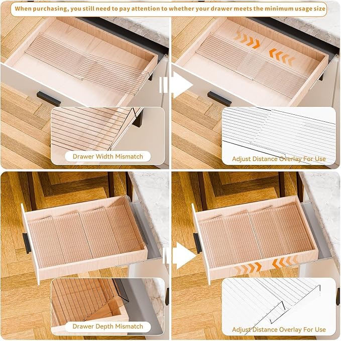 Yieach 4 Pack Adjustable In Drawer Spice Organizer - Image 4