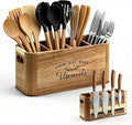 Acacia Wood Utensil Holder for Kitchen Countertop, Extra Large Wooden Utensil by Unknown