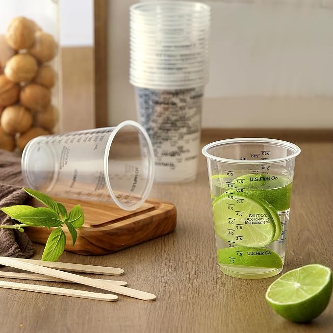 20pcs 8oz Graduated Clear Plastic Measuring Mixing Cups - Image 5