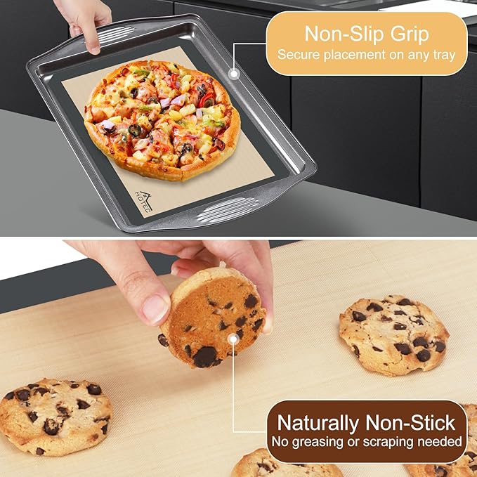 HOTEC Silicone Baking Mats 3 Pack – Non-Stick Reusable Silicone Baking Sheets - Image 4