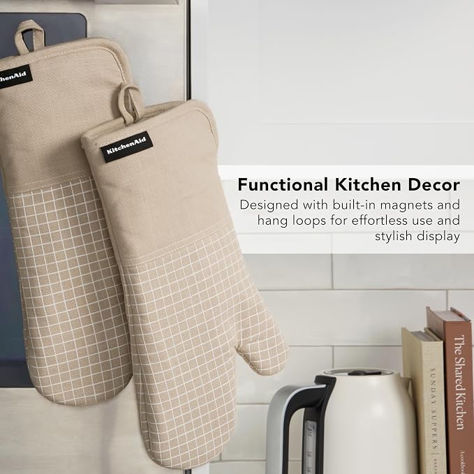 KITCHENAID Gourmet Series Gridlines Oven Mitts 2-Pack Set, Heat Resistant up to - Image 6