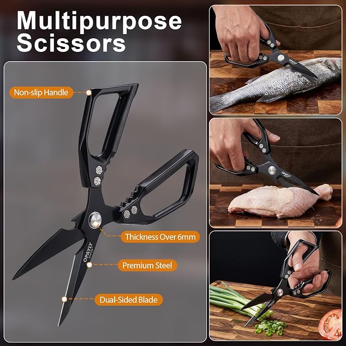 Kitchen Shears 2-Pack Heavy Duty All Purpose Stainless Steel Kitchen Shear Meat - Image 6