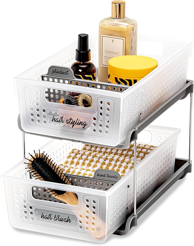 madesmart Premium 2 Tier Organizer, Under Cabinet Storage - Image 5