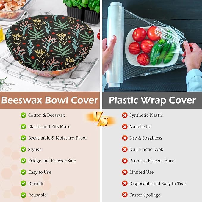 5-Size Reusable Beeswax Bowl Covers - Image 7