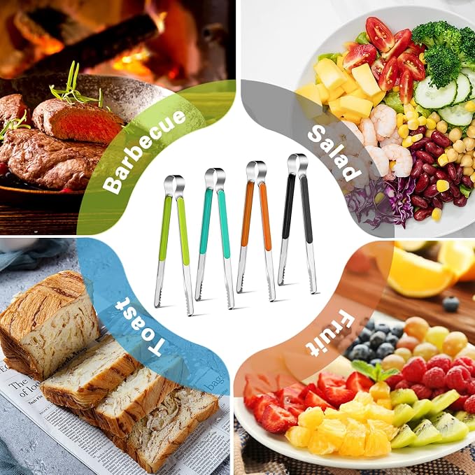4Pcs Stainless Steel Kitchen Tongs - Image 7