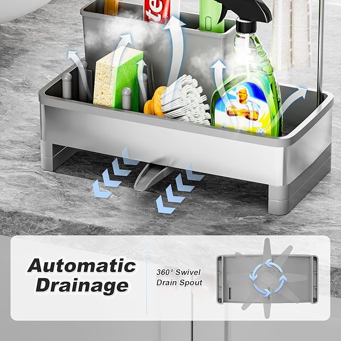 Ewaiira Stainless Steel Sink Caddy, Sponge Holder - Image 4