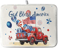 4th of July Drying Mat for Kitchen Counter 16 x 18 US Independence Day by Kwlegh