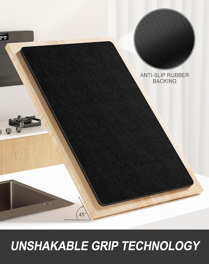 Rnivvi Dish Drying Mat for Kitchen Counter, 12 x 19" Super Absorbent Drainer - Image 5