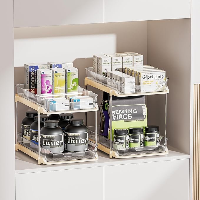 Delamu 2-Tier Multi-Purpose Bathroom Under Sink Organizers and Storage - Image 6