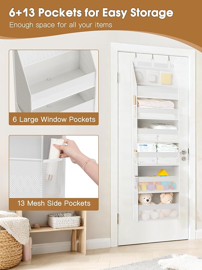 Criusia 2 Pack Over the Door Organizer, Heavy-Duty 6-Shelf Hanging Storage - Image 5