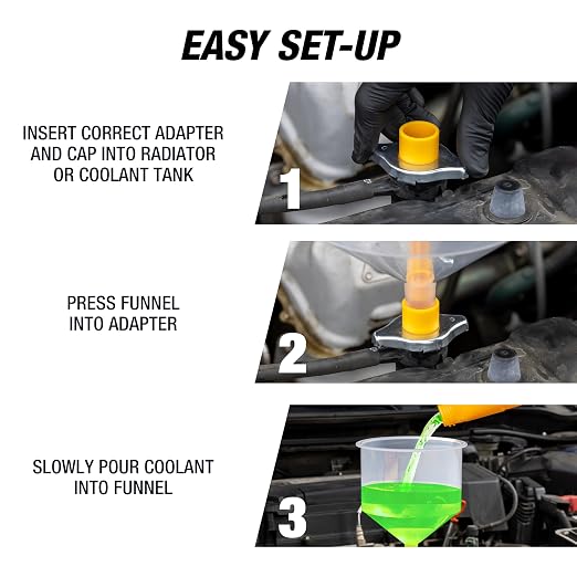 OEMTOOLS No-Spill Coolant Funnel Kit, 15 Piece Fluid and Oil Funnel Set - Image 8