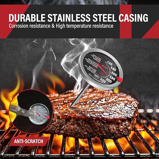 AWLKIM 2 Pack Stainless Steel Meat Thermometer, Safe Leave in Oven, 2.5-in - Image 6