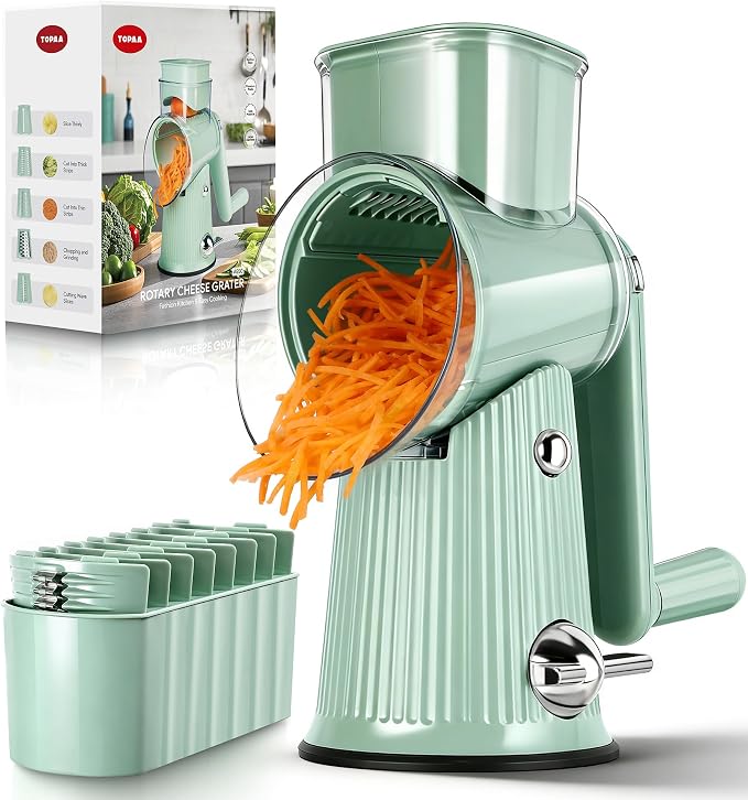 Rotary Cheese Grater with Handle by TOPAA