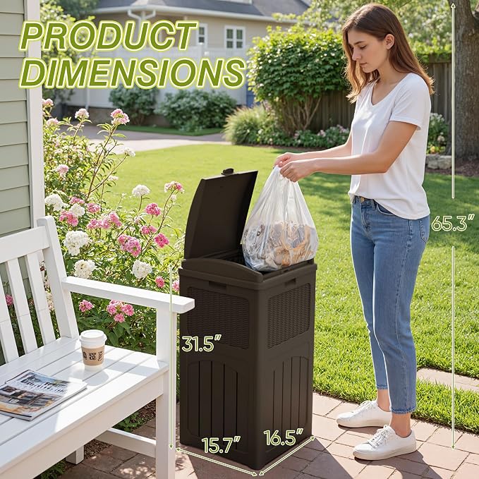 Greesum 33 Gallon Outdoor Trash Can - Image 7