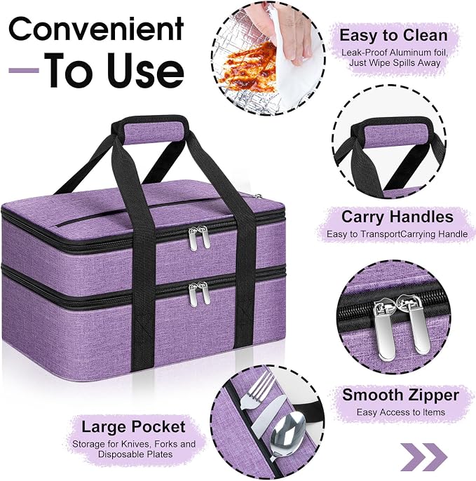 Double Insulated Casserole Carrier, Portable Casserole Carrier - Image 3