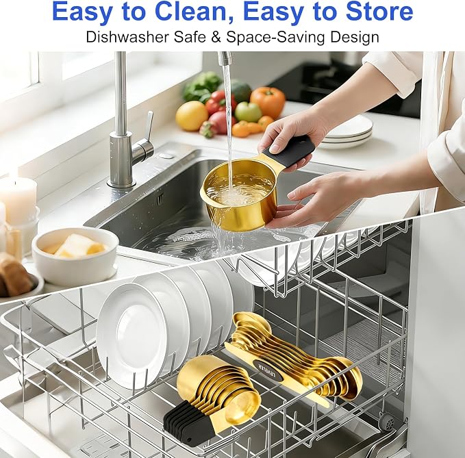Magnetic Measuring Cups & Spoons Set, Strong N45 Magnets, Heavy Duty Stainless - Image 5