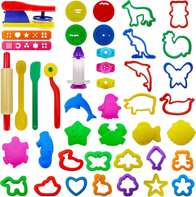 FRIMOONY Plastic Dough Tools, Various Animal Molds, Rolling Pins, by FRIMOONY