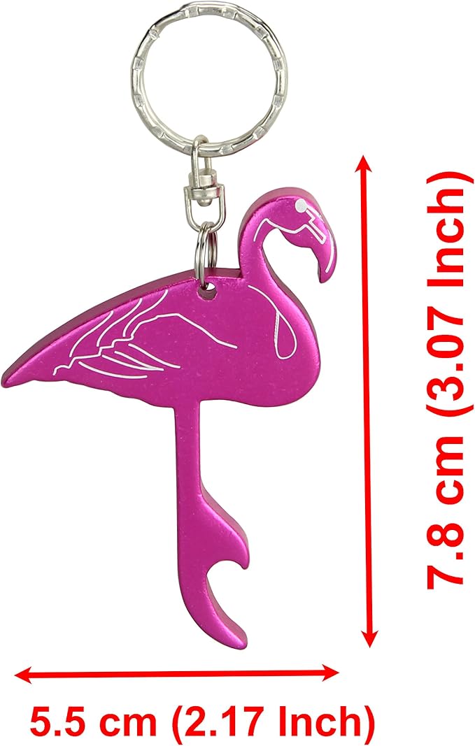 SWATOM Pink Flamingo 6PCS Bottle Opener Keychain Beer Openers Tool Key Chain - Image 3