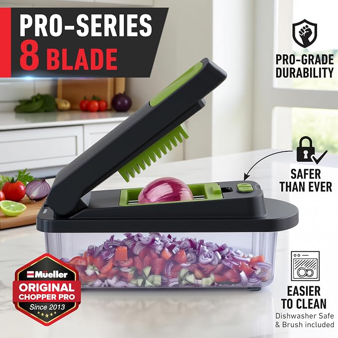 Mueller Pro-Series 10-in-1, 8 Blade Vegetable Chopper, Onion Mincer, Egg Slicer - Image 2