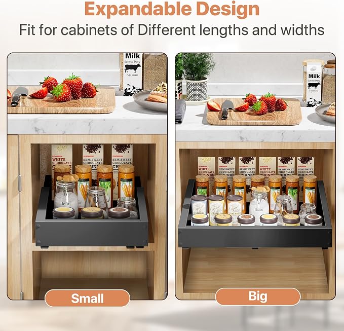 1 Pack Pull out Cabinet Organizer, Width Depth, - Image 8