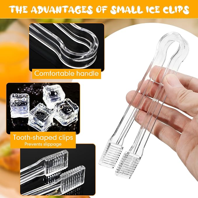 Nuogo 48 Pcs Plastic Buffet Serving Tongs 6.3 Inch One-off Clear Kitchen Tongs - Image 3