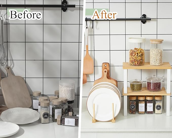 Marsui 4 Pcs Kitchen Organizer Accessories Set Cabinet Organizer Shelf and - Image 3