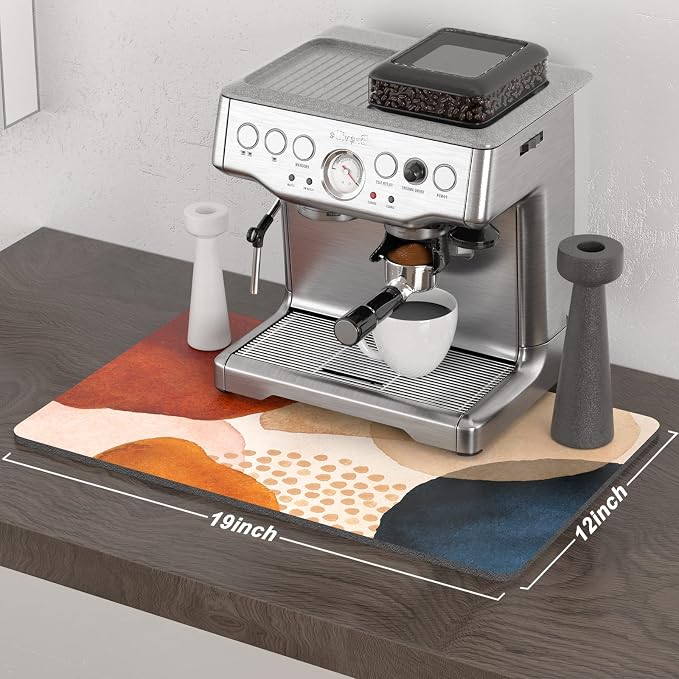 Rnivvi Coffee Mat, Hide Stain Rubber Backed Absorbent Dish Drying Pad - Image 2
