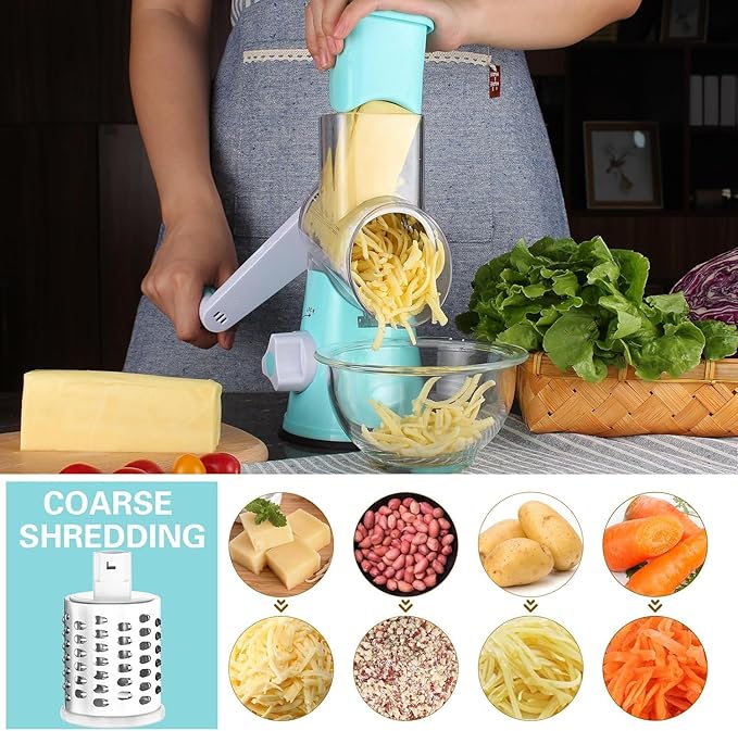 Cambom Rotary Cheese Grater Hand Crank Cheese Shredder - Image 2