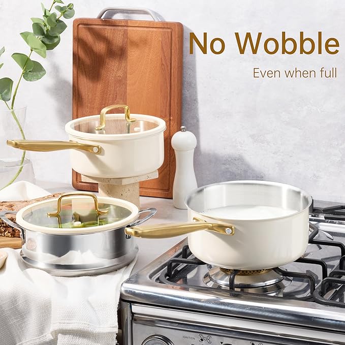 CAROTE 1.5Qt & 3.0Qt Stainless Steel Saucepan Set - Image 8