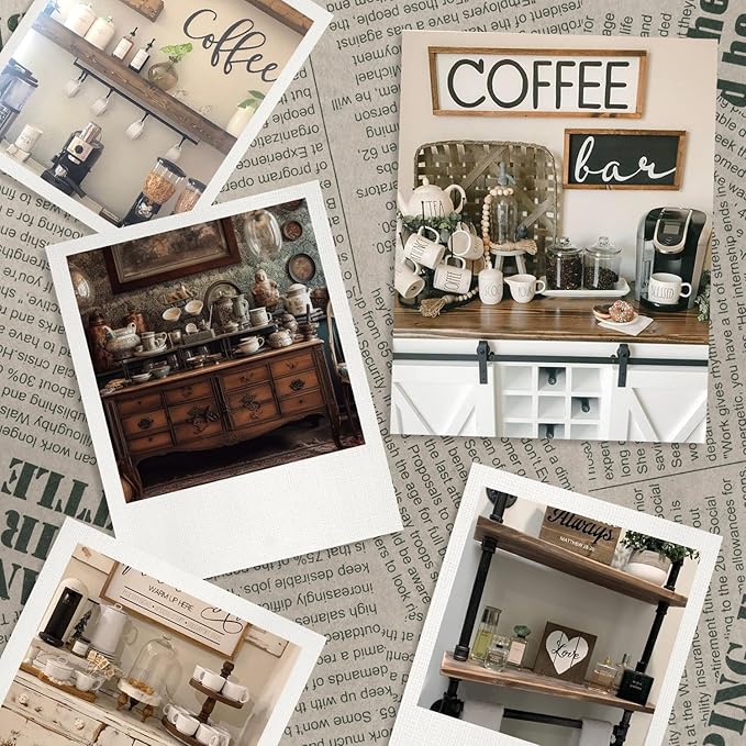 Coffee Bar Sign Decor Rustic Kitchen Canvas Sign Farmhouse Bar Hanging Wall - Image 7