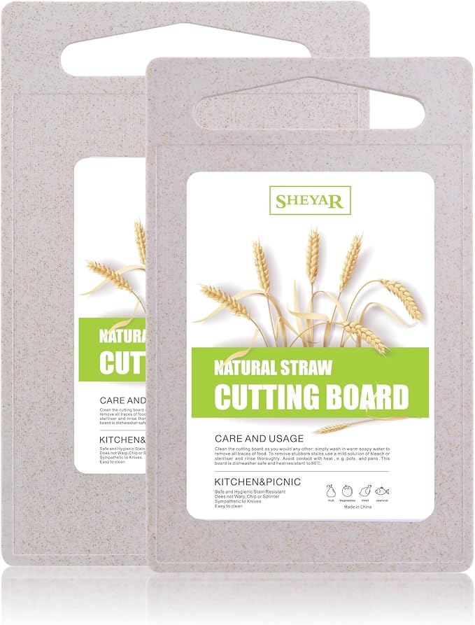 2PCS Cutting Board for Kitchen, Wheat Straw Fiber Cutting Board, Dish Washer by zzsbrm