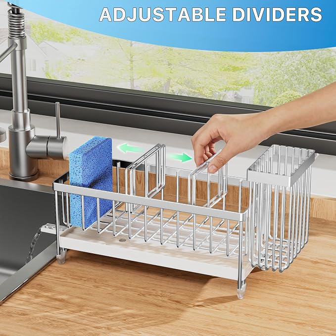 Cisily Sponge Holder for Kitchen Sink, Sink Caddy Organizer - Image 5