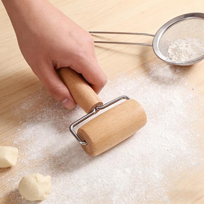 Small Rolling Pin, Wooden Dough Roller, Non-Stick Pizza Roller, T Type Rolling - Image 11