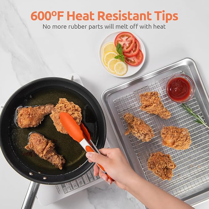 600ºF Heat Resistant Kitchen Tong: U-Taste 7 inch Silicone Cooking Tong - Image 3