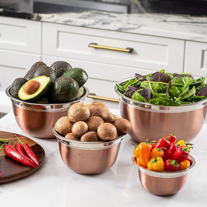 Stainless Steel Mixing Bowls-4 Pc set- Stackable Nesting Bowls - Image 2