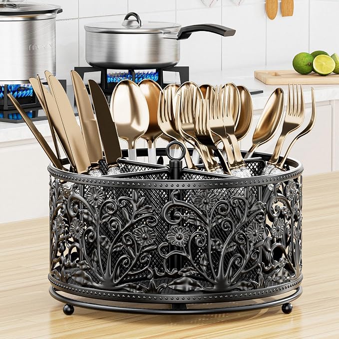 YIUKEA 360° Rotating Utensil Caddy - Image 3