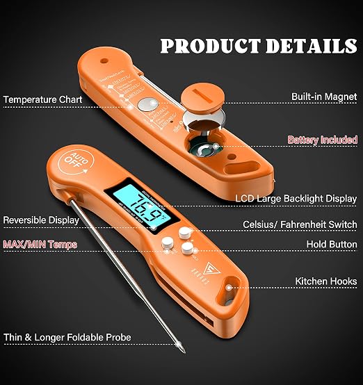 DOQAUS Digital Meat Thermometer, Instant Read Food Thermometer - Image 9