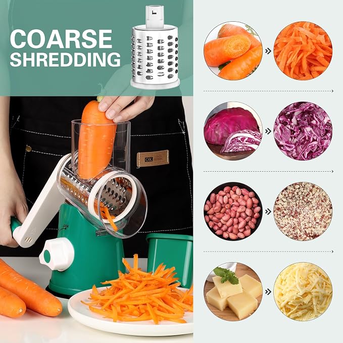 Cambom Rotary Cheese Grater Hand Crank Cheese Shredder - Image 2