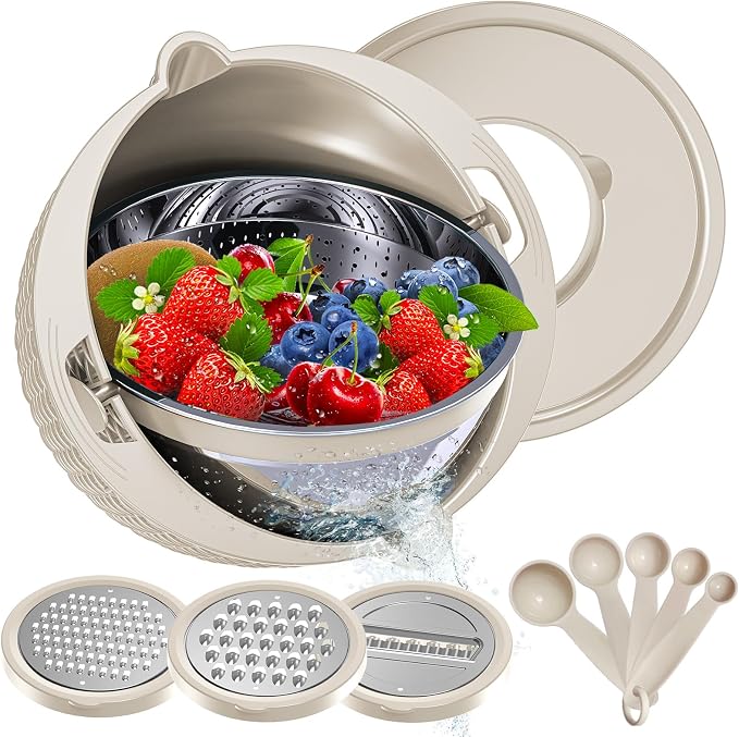 4-1 Colander with Bowl & Spoons Set - Image 8