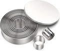 Round Cookie Biscuit Cutter Set 12 Pieces Graduated Circle Pastry Cutters 18/8 by MJINGMEI