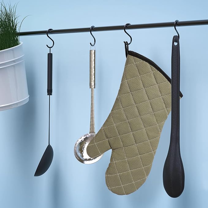 ARCLIBER Oven Mitts Heat Fire Resistant Oven Mitts 425 ° F, Quilted Terry Cloth - Image 7