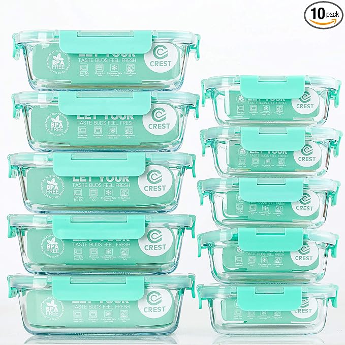 C CREST Glass Food Storage Containers by CCREST