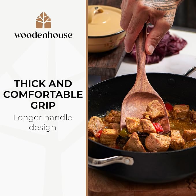 Wooden Spoons for Cooking – 13 Pcs Premium Teak Wooden Utensil Set - Image 5