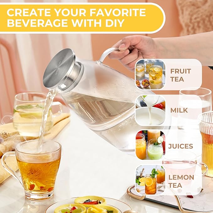 SUSTEAS 3 Liter 101 oz Glass Pitcher - Image 3