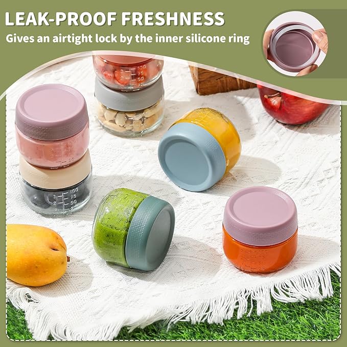 NETANY 6 Pack 4 oz Glass Baby jars - Image 3