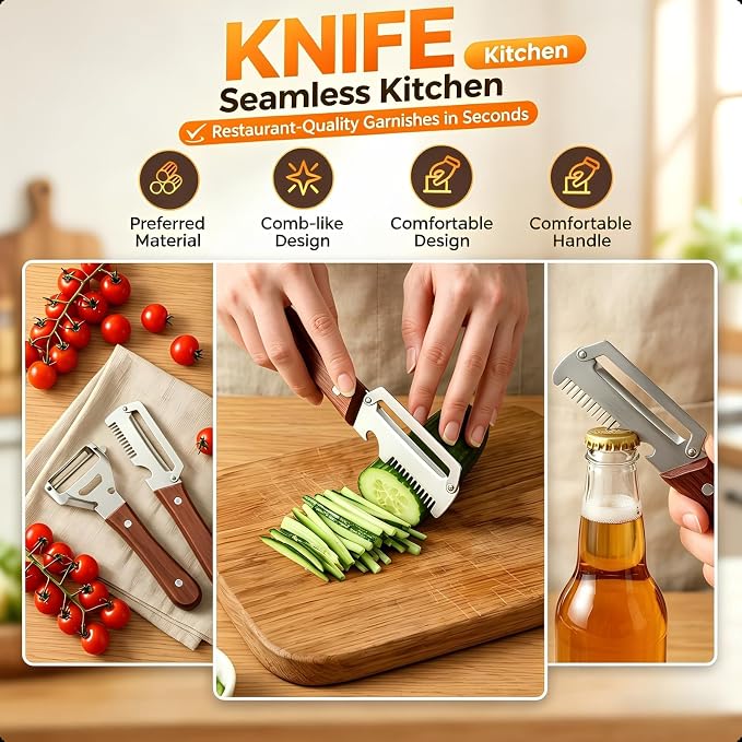 2-Pack Multifunctional Vegetable Peeler, 3 in 1 Kitchen Peeler - Image 3