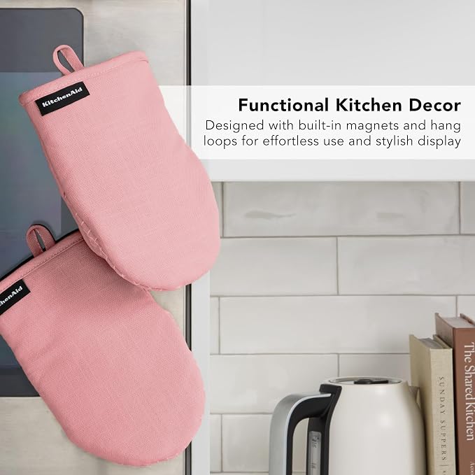 KITCHENAID Gourmet Series Gridlines Mini Oven Mitts 2-Pack Set, Heat Resistant - Image 6